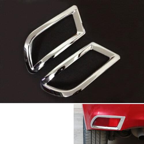For Toyota Yaris 2014 Sedan 2Pcs ABS Chrome Car Rear Tail Fog Light Lamp Cover Bezel Frame Trim Modling Garnish Covers Protector