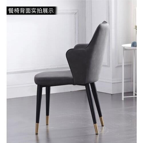 Customized Nordic Luxury Household Simple Post Modern Iron Leisure Restaurant Back Stool Economic Desk Ins Chair