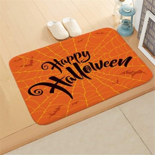 Halloween Entrance Doormat Home Hallway Door Mat Letters Home Door Mat Absorbent Mat Living Room Kitchen Floor Mat Non-slip Mat