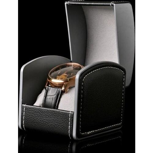 50% Hot Sales Watch Box Portable Exquisite Faux Leather Watch Protective Box Organizer for Home