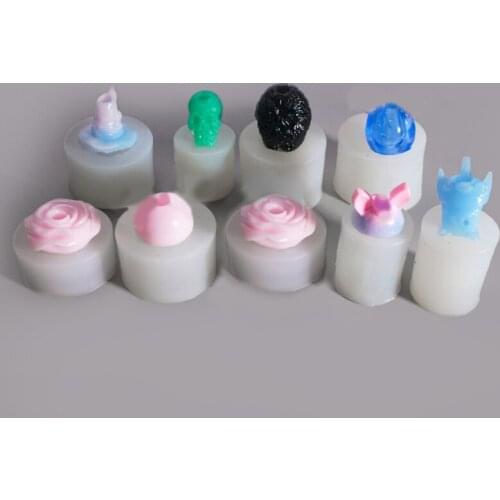 Cute Rose Flower Straw Topper Silicone Mold Skull ET Cap 8mm Straws Topper Mold H58C