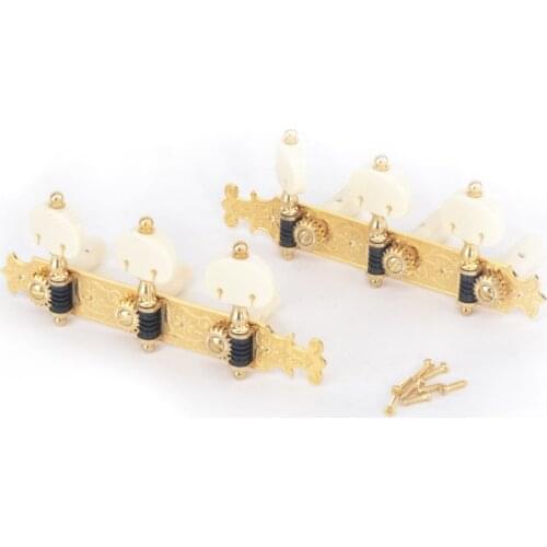 Musiclily Pro 3X3 Bouchet Style Classical Guitar Tuners Tuning Keys Machine Heads Set, Gold