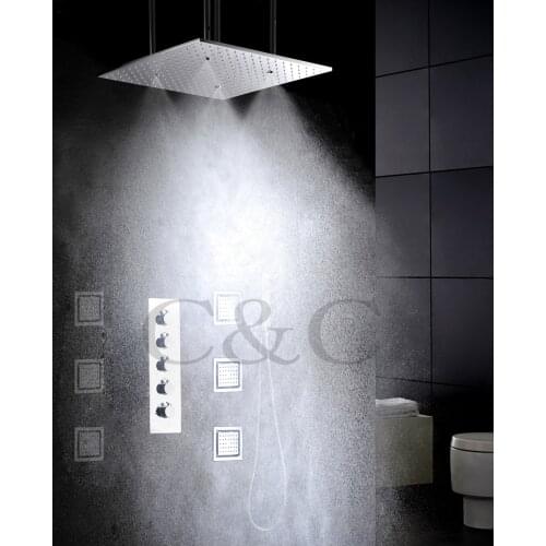 Atomizing And Rainfall Bath Shower Faucet Set 20 Inch Two Functions Shower Head And Massage Spray