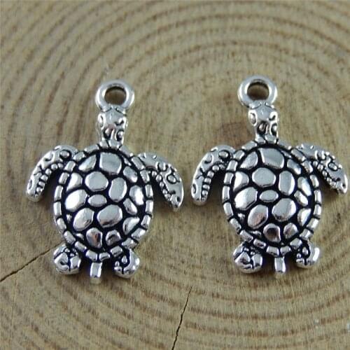 Wholesale 20PCS Small Metal Turtle Charms Jewelry Making Finding Punk Style Fashion Necklace Pendant Handmade Crafts 51841