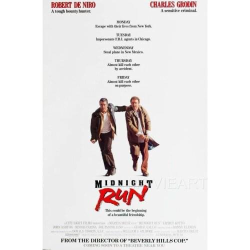 MIDNIGHT RUN MOVIE Art Film Print Silk Poster Home Wall Decor 24x36inch