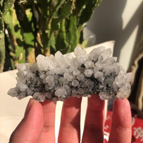 Natural beautiful stone mine standard gray co-mineral crystal cluster rare natural growth