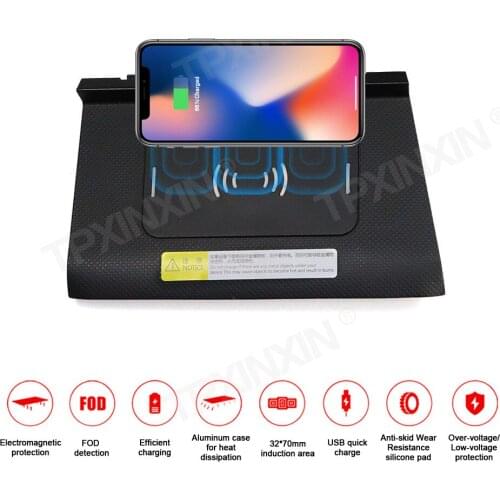 QI Car wireless charger for Volkswagen Tiguan L 2016-2018 Intelligent Infrared Fast Sensitive Charging Phone Holder