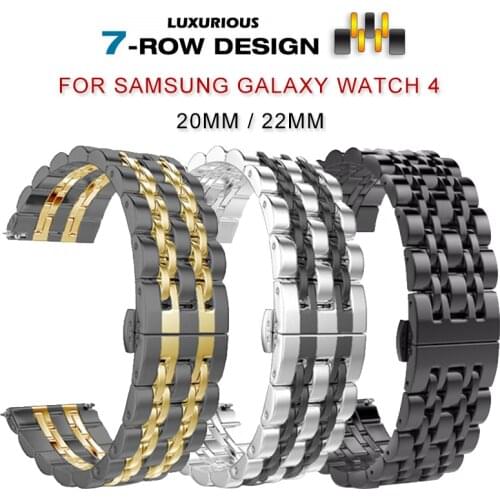 22mm 20mm Band For Samsung Galaxy Watch 3 41mm 45mm 46mm 42mm Stainless Steel Strap Bracelet for Active2 40mm 44mm Amazfit GTR