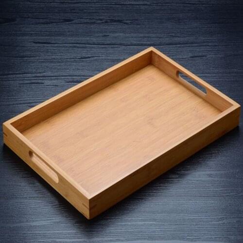 Modern Chinese Tea Tray Rectangular Mat Serving Handles Serving Tea Trays Small Plate Wooden Vassoi Kitchen Accessories ZP50CP