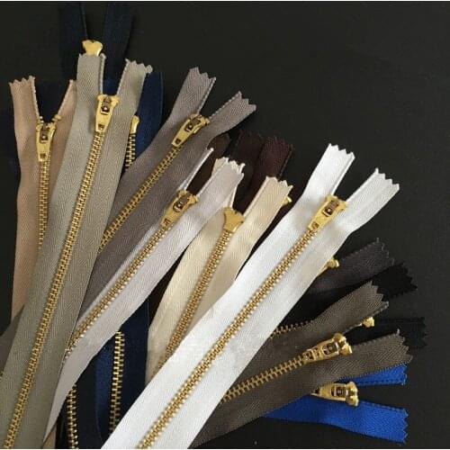 2PCS Closed-End Zippers 18cm Metal Bronze Zipper Slider For Jacket Coat Garment DIY , #4 Zippers ZIP03