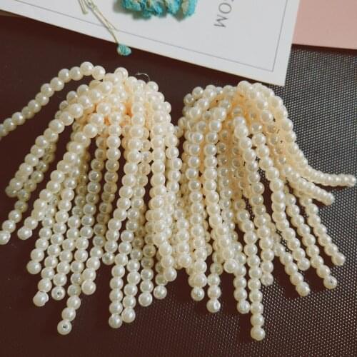 Handmade drop tassel pearl earring jewelry for women