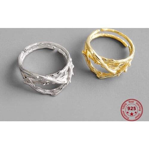 2020 Fashion Chic 100% S925 Sterling Silver Female Ring Uneven Surface Hollow Student Fashion Trend All-match Womens Jewelr