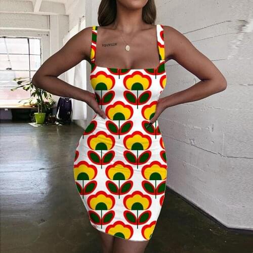 KYKU Flower Dress Women Flowers Ladies Dresses Harajuku 3d Print Street Sundress Womens Clothing Mini Evening Beach Beach Femme