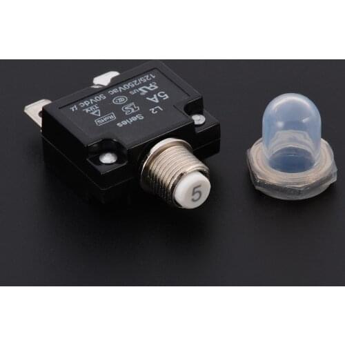 1x 12V/24V Push Button Resettable Thermal Circuit Breaker Panel Mount 5A/10A/15A/20A/30A for Automotive Industrial Marine