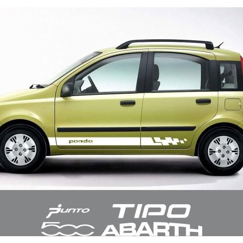 2PCS Car Door Side Stickers For Fiat 500 ABARTH Trim X Sport PANDA Trekking PUNTO TIPO Auto Accessories Vinyl Film Decals