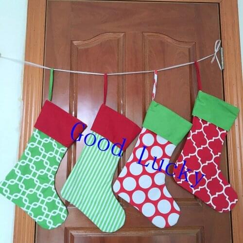 200pcs/lot free shipping monogrammed Christmas stocking for wholesale mixed colors 16*12" good quality X-mas decoration