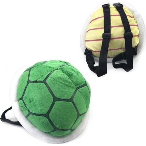 30*28cm Children Koopa Troopa Turtle Shell Plush Backpack Cosplay Stuffed Plush School Bags For Kids Girls Boys Gift