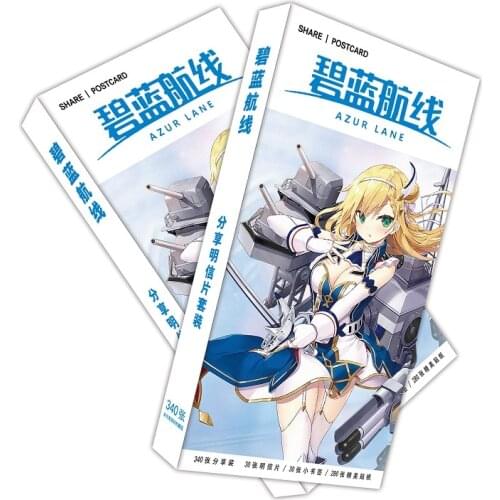 340 Pcs/Set Anime Mobile Game Azur Lane Large Postcard DIY Cartoon Greeting Cards Message Card Gift Stationery