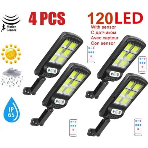 4pcs tabular oblong Outdoor LED solar Light Outdoor Lighting Waterproof soalr Street Lamp PIR Motion Sensor Exterior for Garden