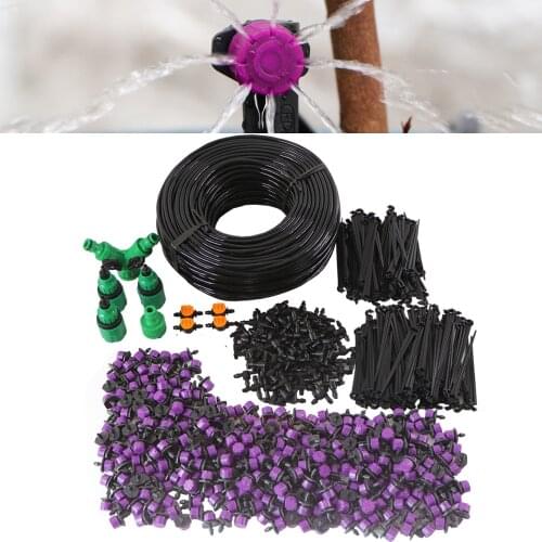 5-60m 1/4" Hose DIY Drip Irrigation System 360 Degree Adjustable 8 Hole Sprinkler Kit Garden Watering Pink Micro Flow Dripper