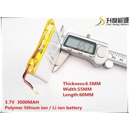 5pcs [SD] 3.7V,3000mAH,[655560] Polymer lithium ion / Li-ion battery for TOY,POWER BANK,GPS,mp3,mp4,cell phone,speaker