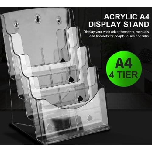 9 Inch Wide A4 File Display-Pocket Booklet And Brochure Holder Clear Acrylic Organizer best service
