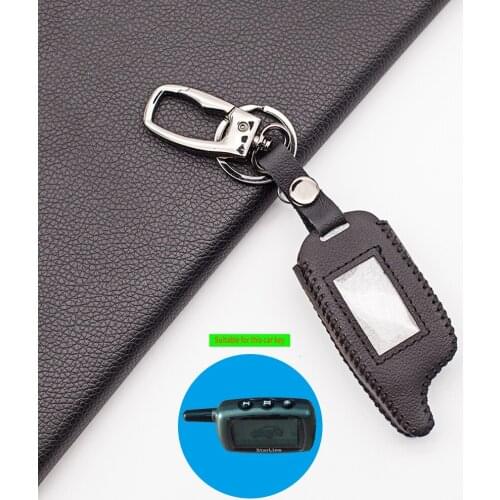 A9 2-Way LCD Remote Control KeyChain Leather Case For Two Way Car Alarm System Twage Starline A9 Key Chain Fob
