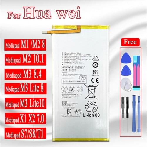 Battery for Huawei MediaPad M1 8.0/M2 8.0 10.1/M3 8.4 M3 Lite 8.0 10/X1 X2 7.0/S7 S8 Media Pad 7 lite/ 10 link tablet batteria