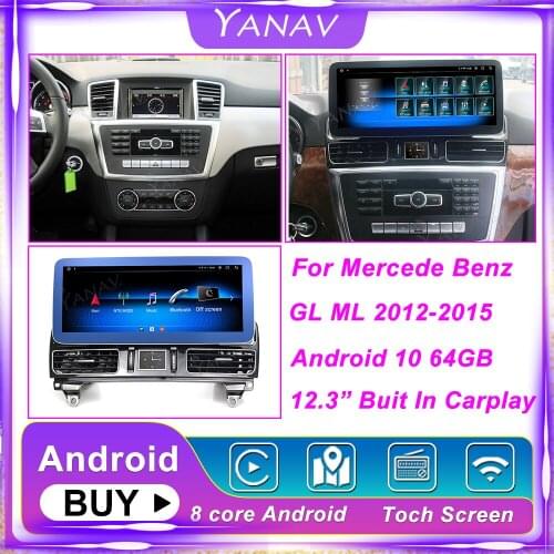 Android 10 12.3 Inch For Mercedes Benz GL ML Gps Car Dvd Multimedia Radio Player 2012-2015 Navigation Stereo Receiver Head Unit