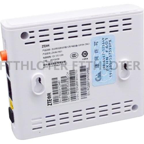 Free Shipping 10pcs 100% New Original 1GE Port F601 GPON ONT FTTH Modem English Version ZTE F601 ONU