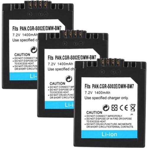 CGA-S002 Battery For Panasonic S002 DMC-FZ1 DMC-FZ10 DMC-FZ10EG-K DMC-FZ3B CGA-S002 1400mAh Batteries