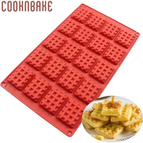 COOKNBAKE waffle biscuit mold silicone cake bakeware mould square cookies candy chocolate jello ice molds baking pastry model