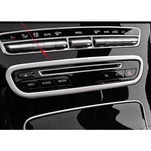 For Benz GLC 2016-17 X205 Stainless steel Interior Front Console CD Player Switch Button Trim Cover Adjustment Buttons 1ticker