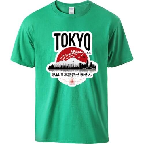 Tokyo I don't Speak Japanese Print T shirts Man Causal Short Sleeve Tops Tees 2021 Summer Man Brand Loose Cotton T shirts