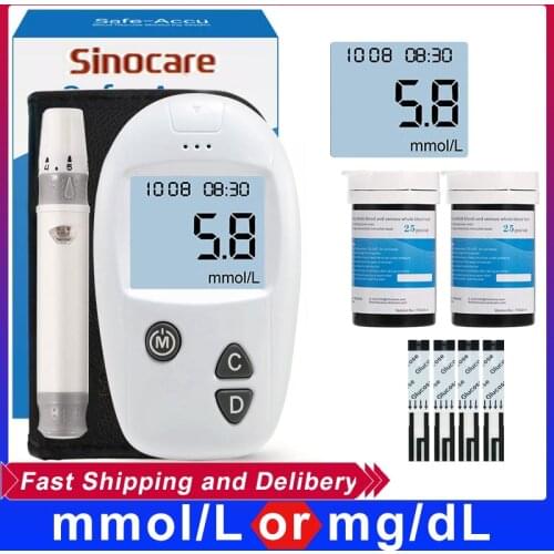 Glucometer Diabetes Bloedglucosemeter Test Strips Lancetten Medische Bloed Suiker Glucose Meter DiabeticTester Bblood Sugaring