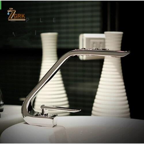 ZGRK Bathroom Faucet Chrome Single Handle Hot Cold Switch Water Mixer Taps Wash Basin Bathroom Deck Mounted Basin Faucet