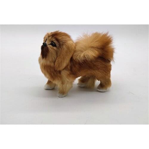 Simulated Cute Pomeranian Dog Photography Props Desktop Car Home Decor Toy Gift plastic&furs standing dog for girls Birthday