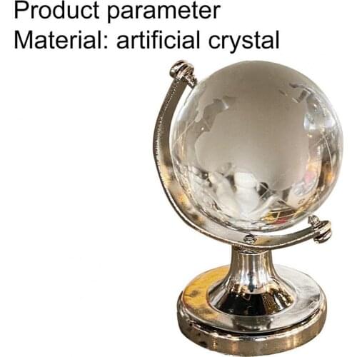 Round Earth Globe Delicate Practical Mini Artificial Crystal Sphere Ball for Office Decorative Globe