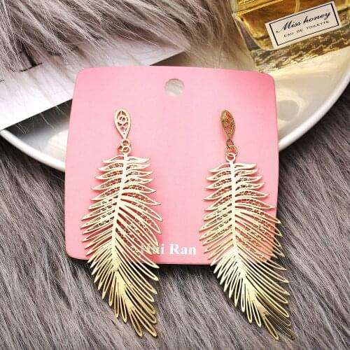 Yobest 2020 Fashion Bohemian Long Earrings Unique Natural Real Leaf Big Earrings For Women Jewelry Gift oorbellen pendientes