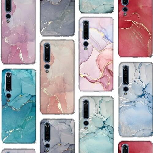 Marble Art Funda Case for Xiaomi MI Note 10 11 10S 10T 9 9T A3 Pro Lite SE Ultra 5G Poco F3 X3 M3 FNC MIX 2S Silicone TPU Coque