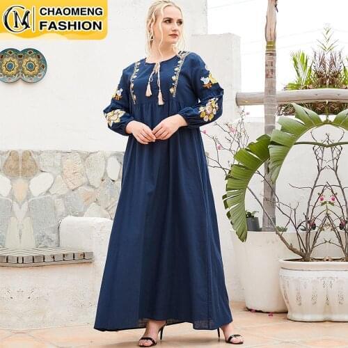 Musulman De Mode Abaya Dubai Fashion Embroidered Hijab Dress Turkey Kaftan Islam Clothing Arab Maxi Ramadan Vestidos Modest Robe