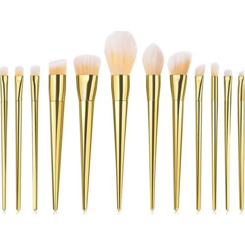 12Pcs Makeup Brushes Set Gold Pro Foundation Powder Eyeshadow Contour Blush Brush Cosmetic Beauty Make Up Kits