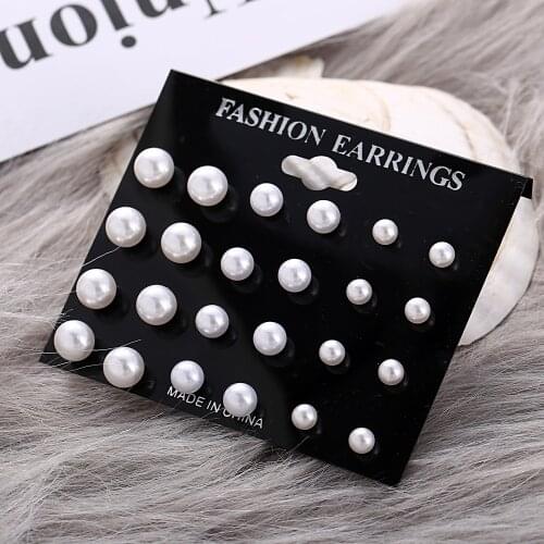 12 Pairs Flower WomenS Earrings Set Pearl Crystal Stud Earrings Boho Geometric Tassel Earrings For Women 2020 Jewelry LKEH10005