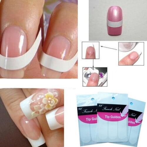 DIY Line Tips White Nail Decal French Manicure Strip Nail Art Form Fringe Guides Water Transfer Sticker