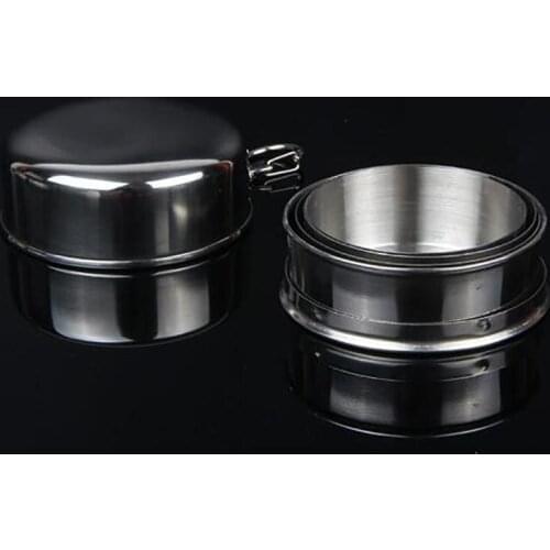 Outdoor Travel Folding Collapsible Cup Telescopic 75ml/150ml/250ml Steel Cup Portable I8S6