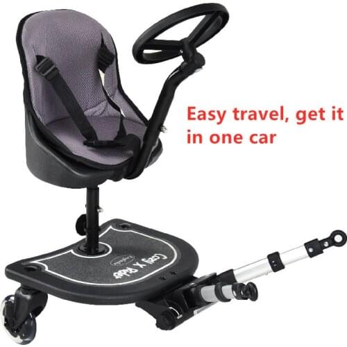 Englacha Stroller Cart Auxiliary Peda Seat Two Child Travel Artifact Pedal Standing Board Hanging Trailer