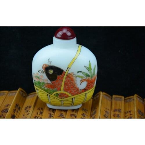 Rare old QingDyansty glass Painted snuff bottle ,GU YUE XUAN,the best collection,free shipping