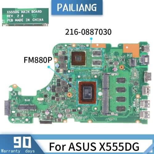 REV:2.0 For ASUS X555DG REV:2.0 60NB09A0 FM880P 216-0887030 Mainboard Laptop motherboard DDR3 tested OK