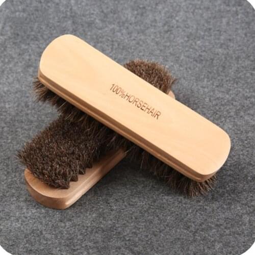 100% Genuine Horsehair Leather Bristles Car Detailing Polishing Buffing Brush Solid Wood Car Cleaning Brush car wash brush