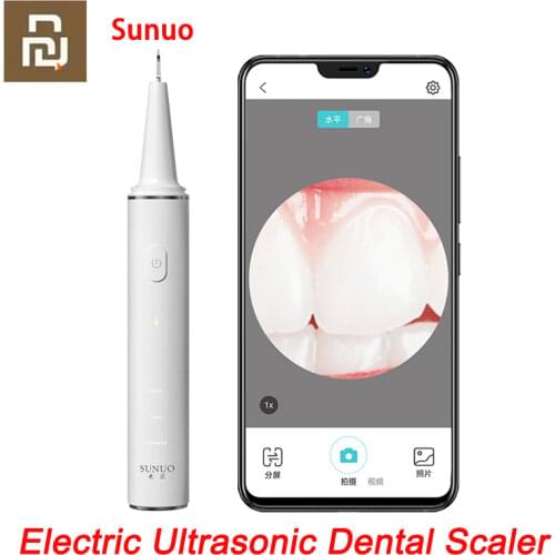 SUNUO Xiaomi Visual Electric Ultrasonic Dental Whitener Scaler Teeth Calculus Tartar Remover Smart App Cleaner Tooth